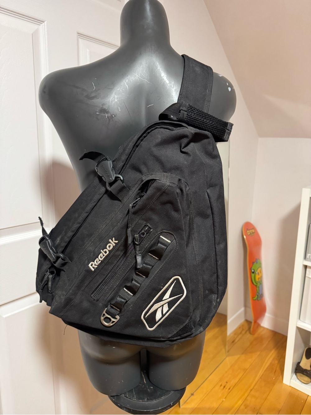 Reebok Black Sling Crossbody Bag for Men